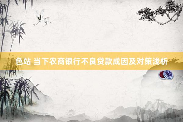 色站 当下农商银行不良贷款成因及对策浅析